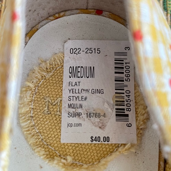 MUDD Pinup Retro Yellow Daisy Ginham Wicker Buckle Peep Toe Flats 🌼 - Picture 12 of 14